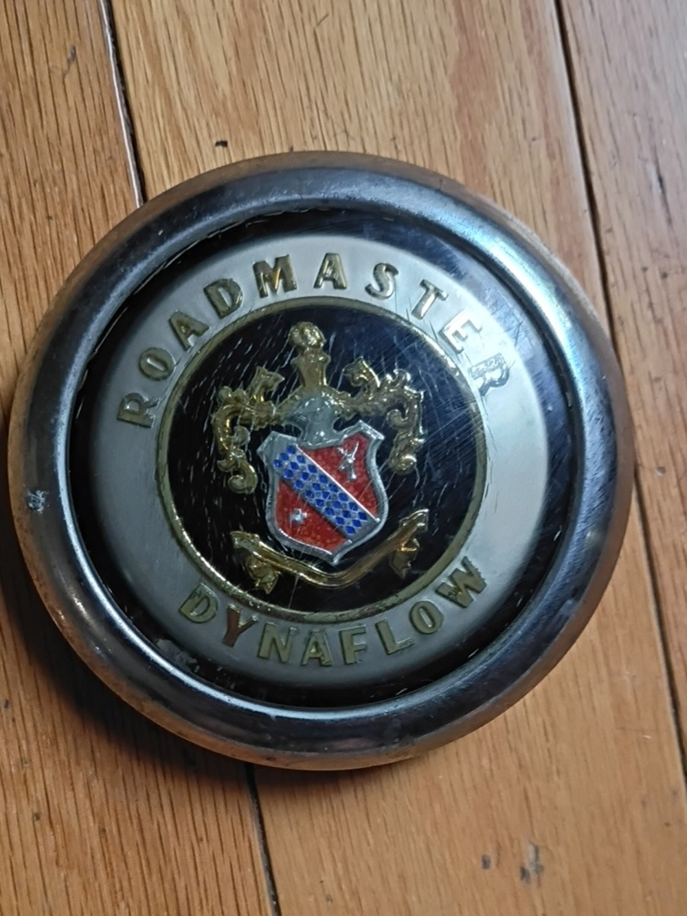 1950's Roadmaster Dynaflow Emblem - Black, Gold, Red